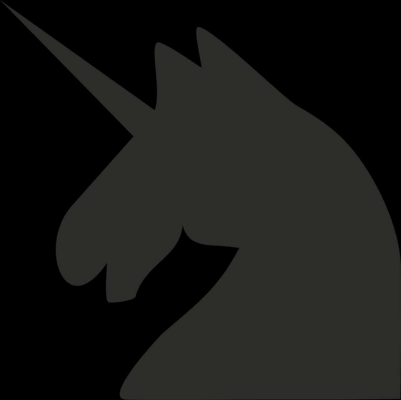 Silhouette Unicorn Profile PNG