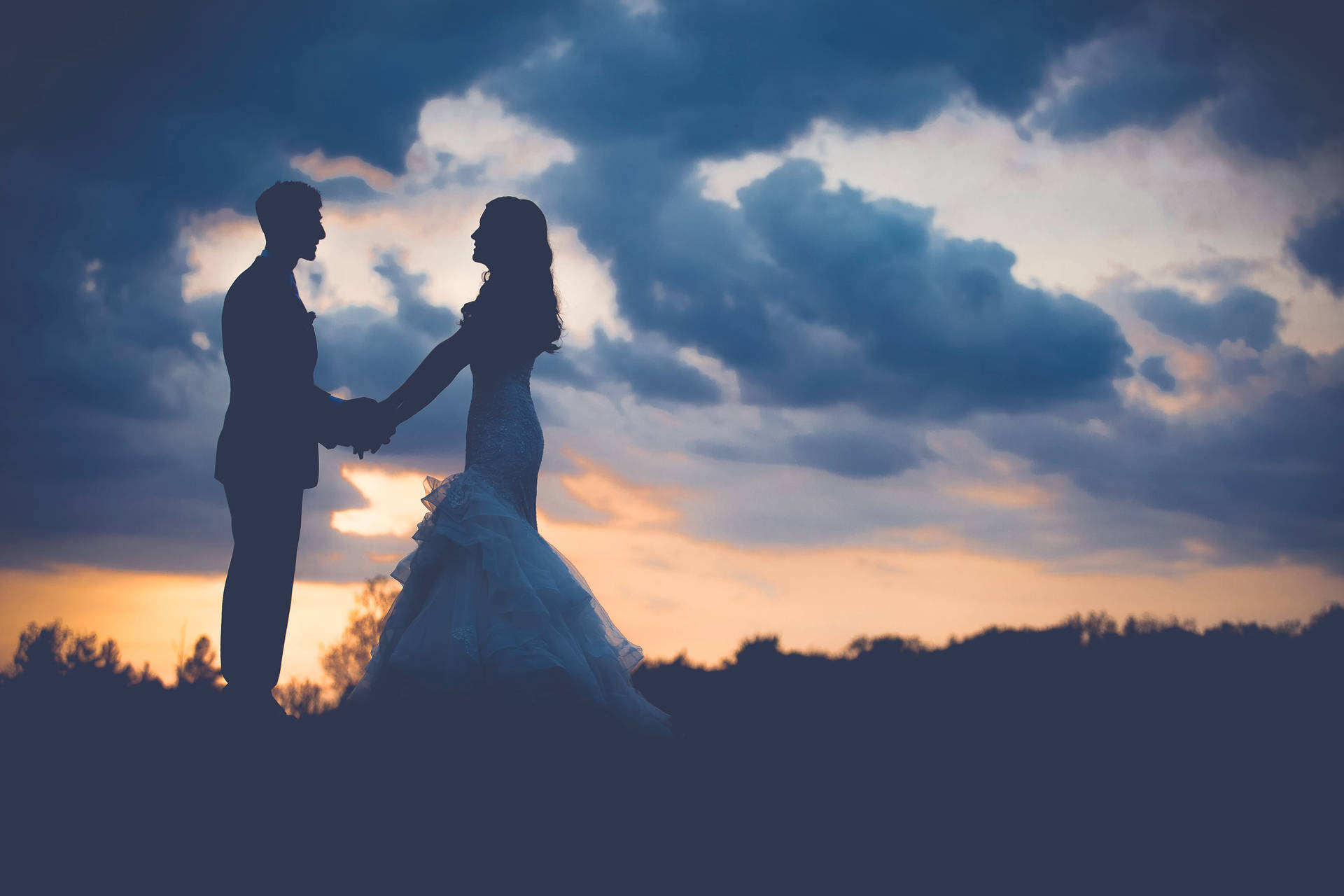 Silhouette Wedding Dress Wallpaper