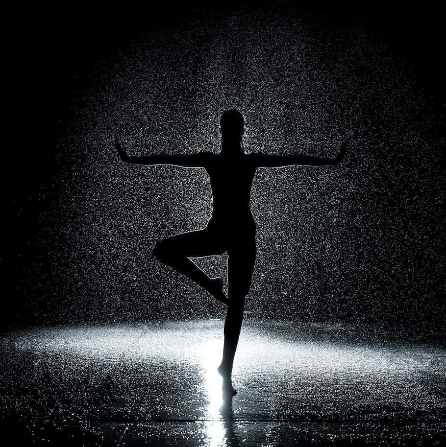 Silhouette Yogain Rain Wallpaper