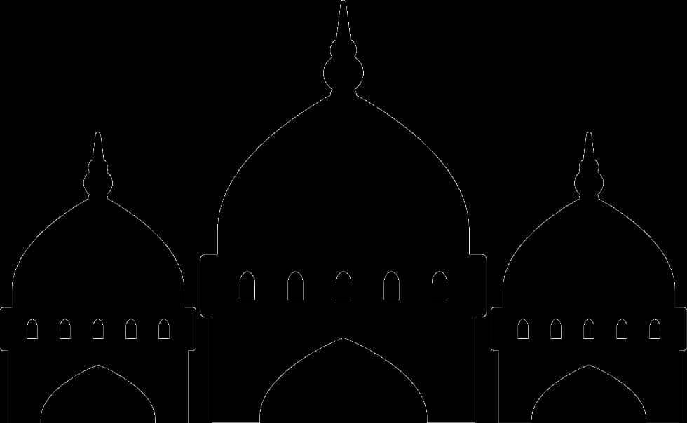 Silhouette_of_ Mosque_ Domes PNG