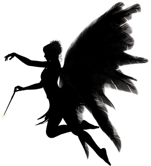 Silhouetted Angelin Darkness PNG
