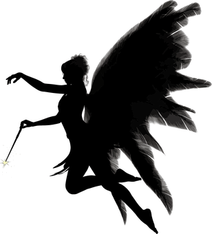 Silhouetted Angelin Darkness PNG