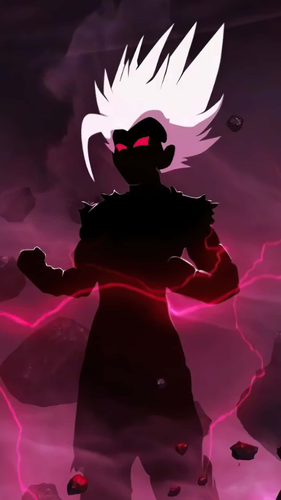 Silhouetted_ Anime_ Character_ Power_ Aura Wallpaper