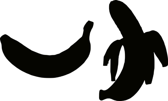 Silhouetted Bananas Dark Background PNG
