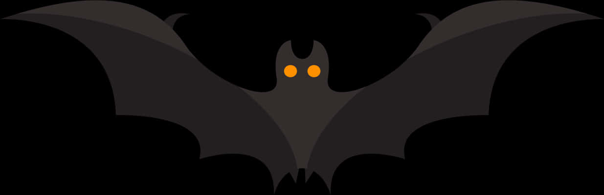 Silhouetted Bat Illustration PNG