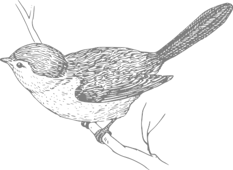 Silhouetted Bird Illustration PNG