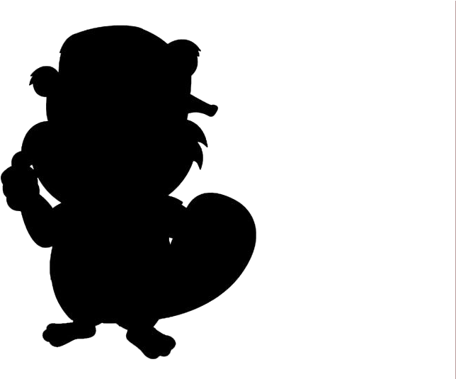 Silhouetted Cartoon Squirrel PNG