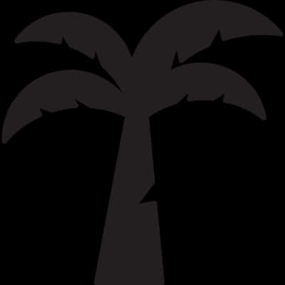Silhouetted Coconut Tree Graphic PNG