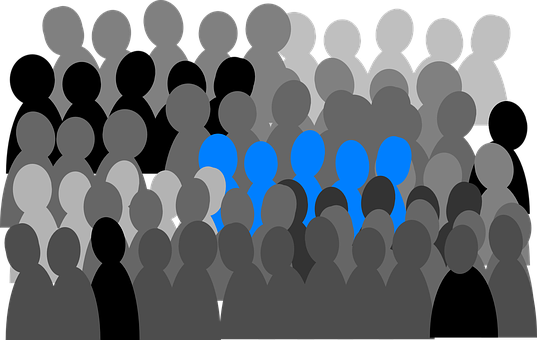 Silhouetted Crowd Standing Out Concept PNG
