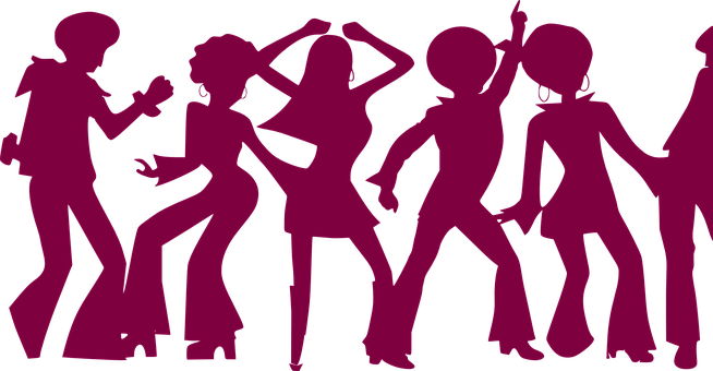 Silhouetted Dancers Graphic PNG