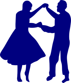 Silhouetted Dancing Couple PNG