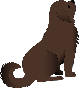 Silhouetted Dog Sitting PNG