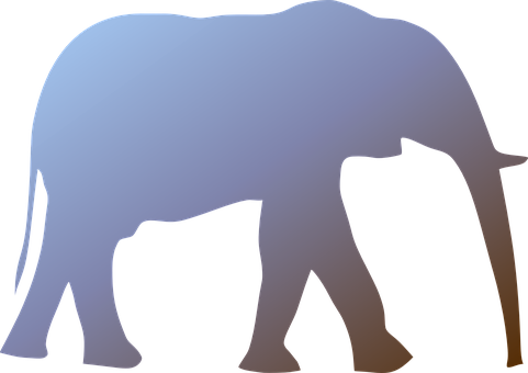 Silhouetted Elephant Graphic PNG