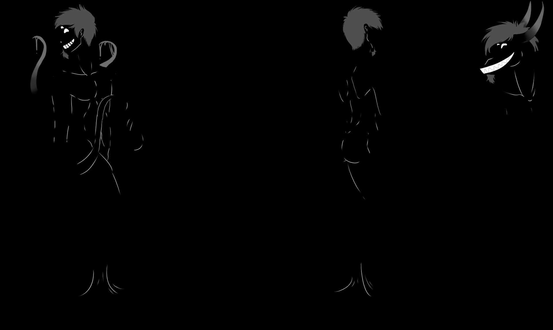 Silhouetted Figures Expressive Poses PNG