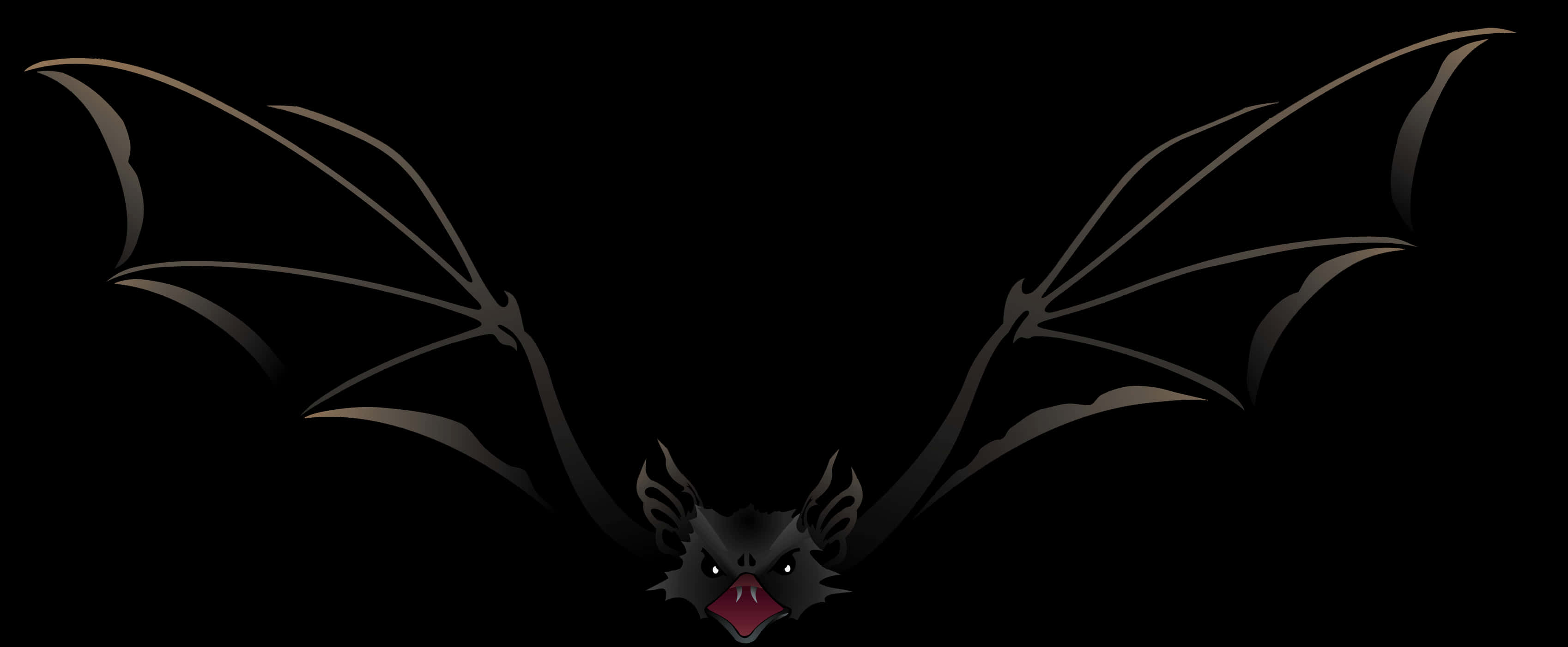 Silhouetted Flying Bat PNG