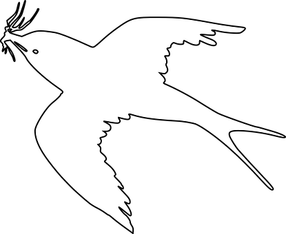 Silhouetted Flying Bird PNG