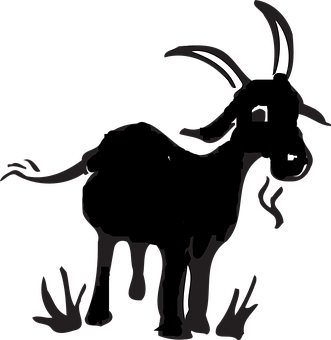 Silhouetted Goat Profile PNG