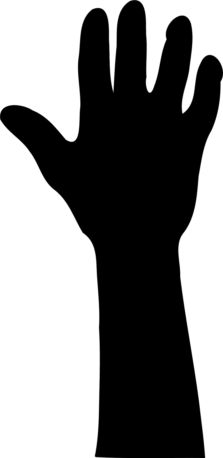 Silhouetted Hand Raised Upward PNG