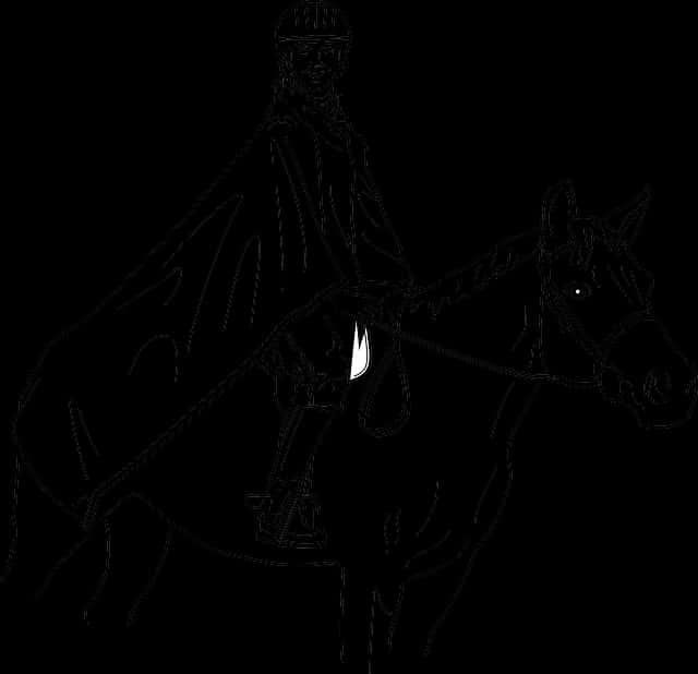 Silhouetted Knighton Horseback PNG