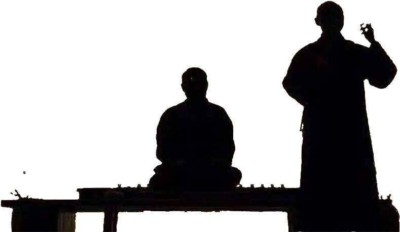 Silhouetted Meditationand Tea Ceremony PNG