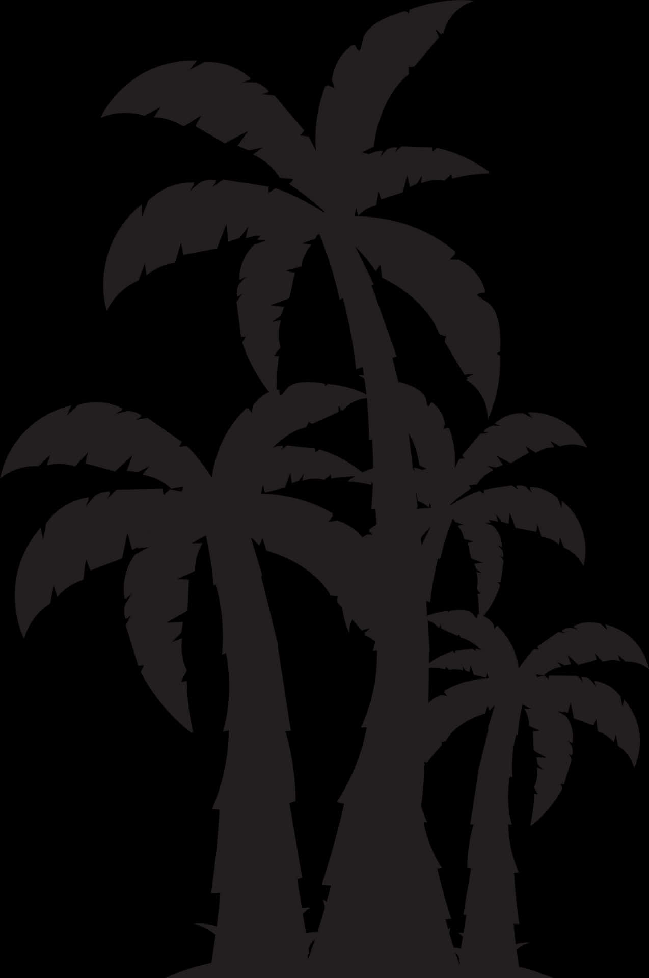 Silhouetted Palm Trees Graphic PNG