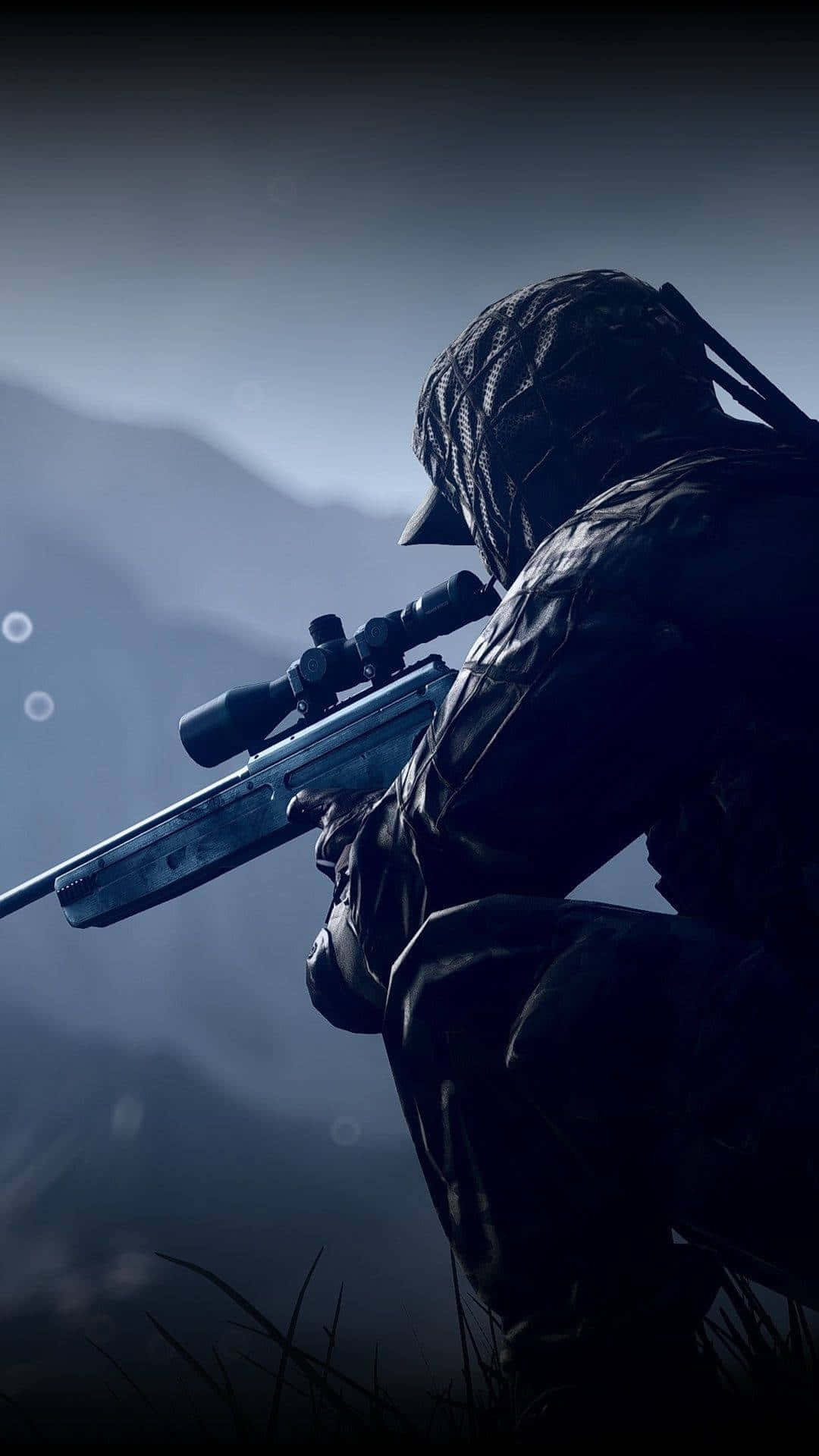 Silhouetted_ Sniper_in_ Mist Wallpaper