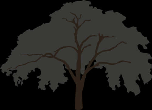 Silhouetted Tree Graphic PNG