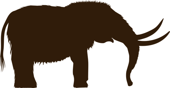 Silhouetted Woolly Mammoth Graphic PNG