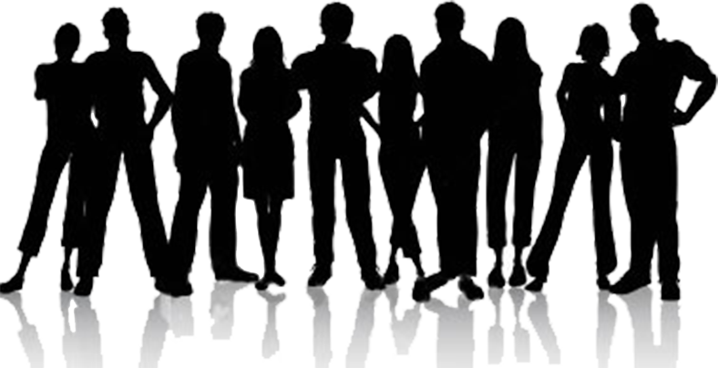 Silhouetted_ Group_ People_ Standing_ Together PNG