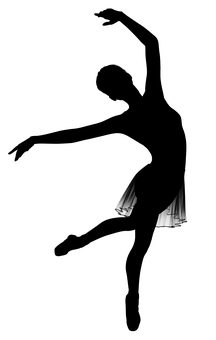 Silhouetteof Ballerinain Darkness PNG