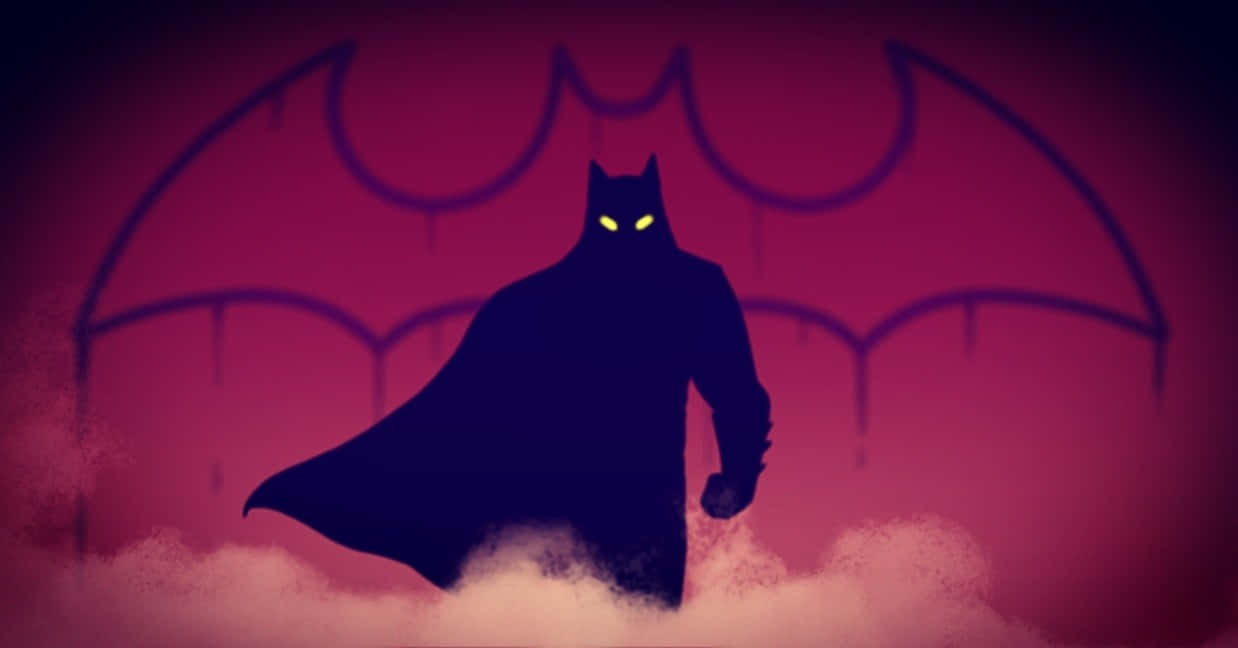 Silhouette Batman Dengan Latar Belakang Sinyal Kelelawar Wallpaper