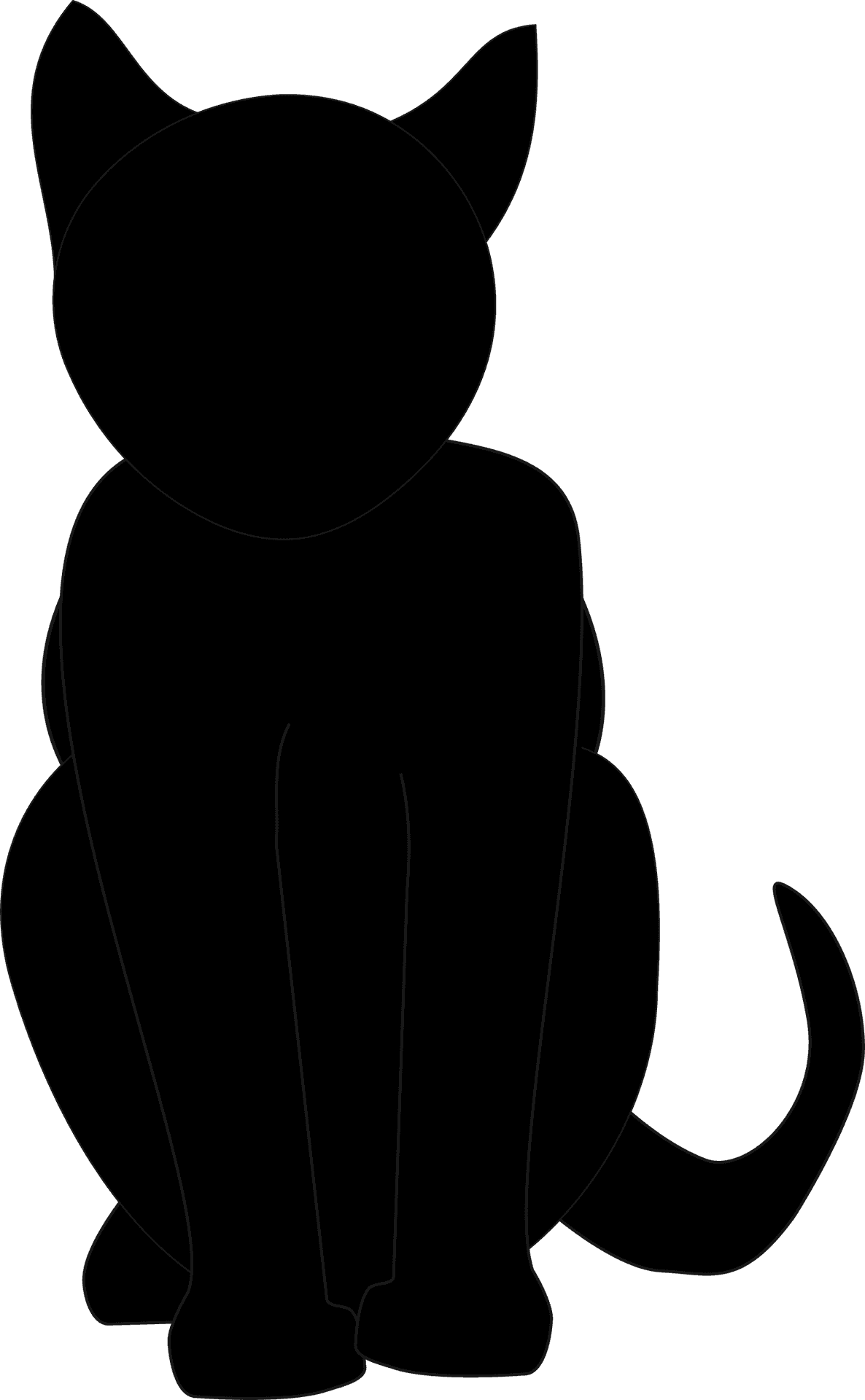 Silhouetteof Black Cat PNG