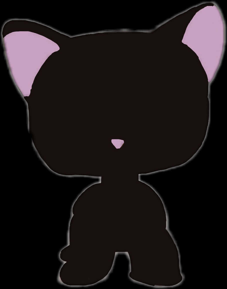 Silhouetteof Cartoon Cat PNG