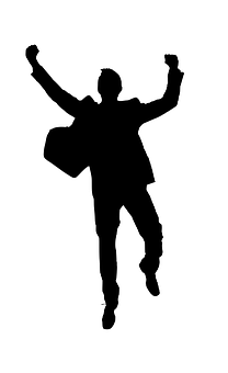 Silhouetteof Celebrating Man PNG