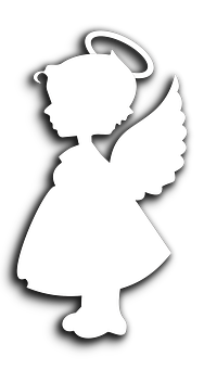 Silhouetteof Child Angel PNG