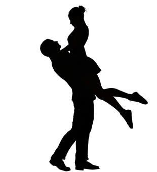Silhouetteof Couple Dancing PNG