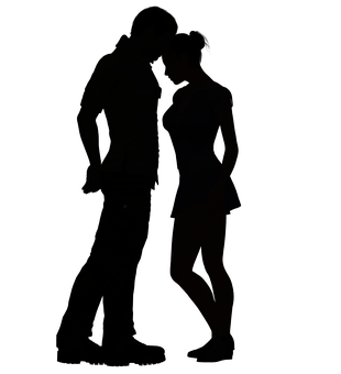 Download Silhouetteof Couple Embracing | Wallpapers.com