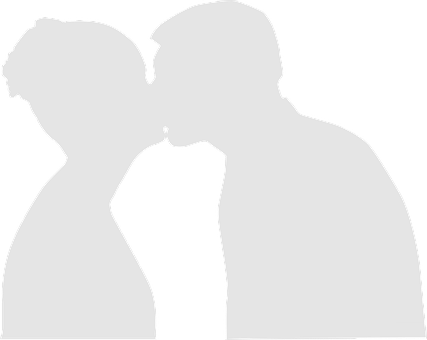 Silhouetteof Couple Kissing PNG