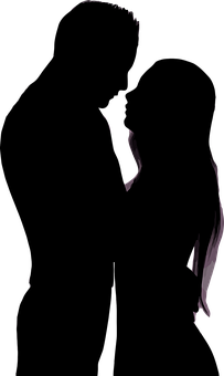 Silhouetteof Couplein Darkness PNG