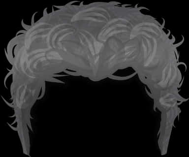 Silhouetteof Curly Hair Style PNG