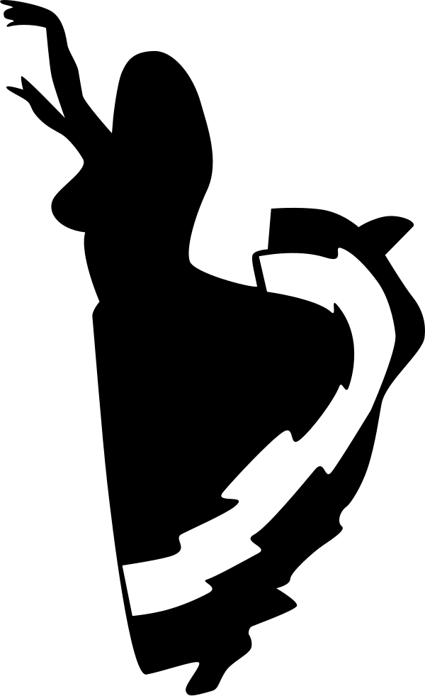 Silhouetteof Dancing Woman PNG