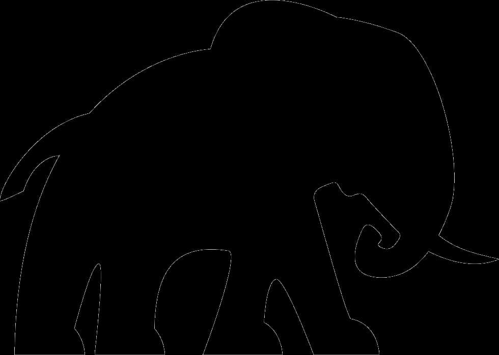 Silhouetteof Elephant PNG