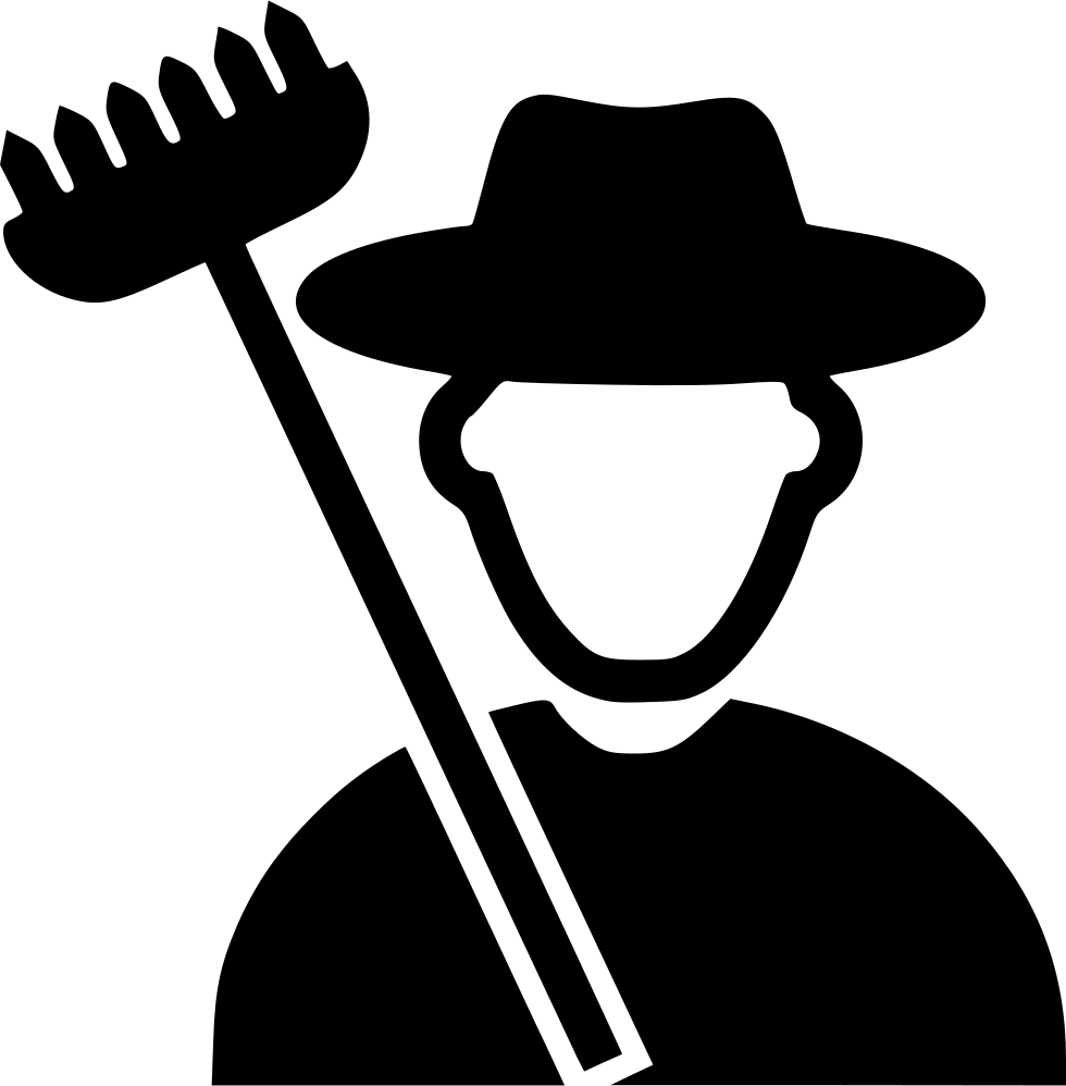 Silhouetteof Farmerwith Pitchfork PNG