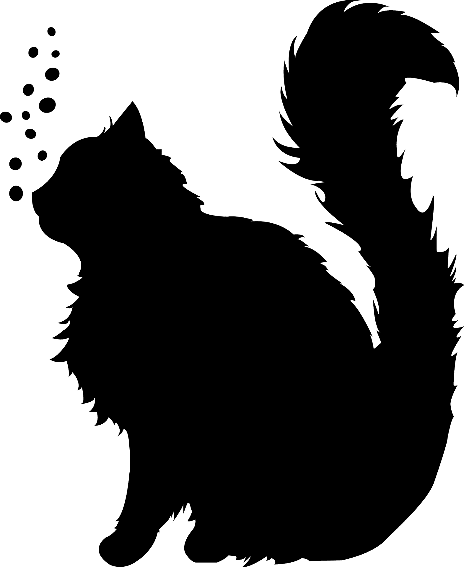 Silhouetteof Fluffy Dog PNG