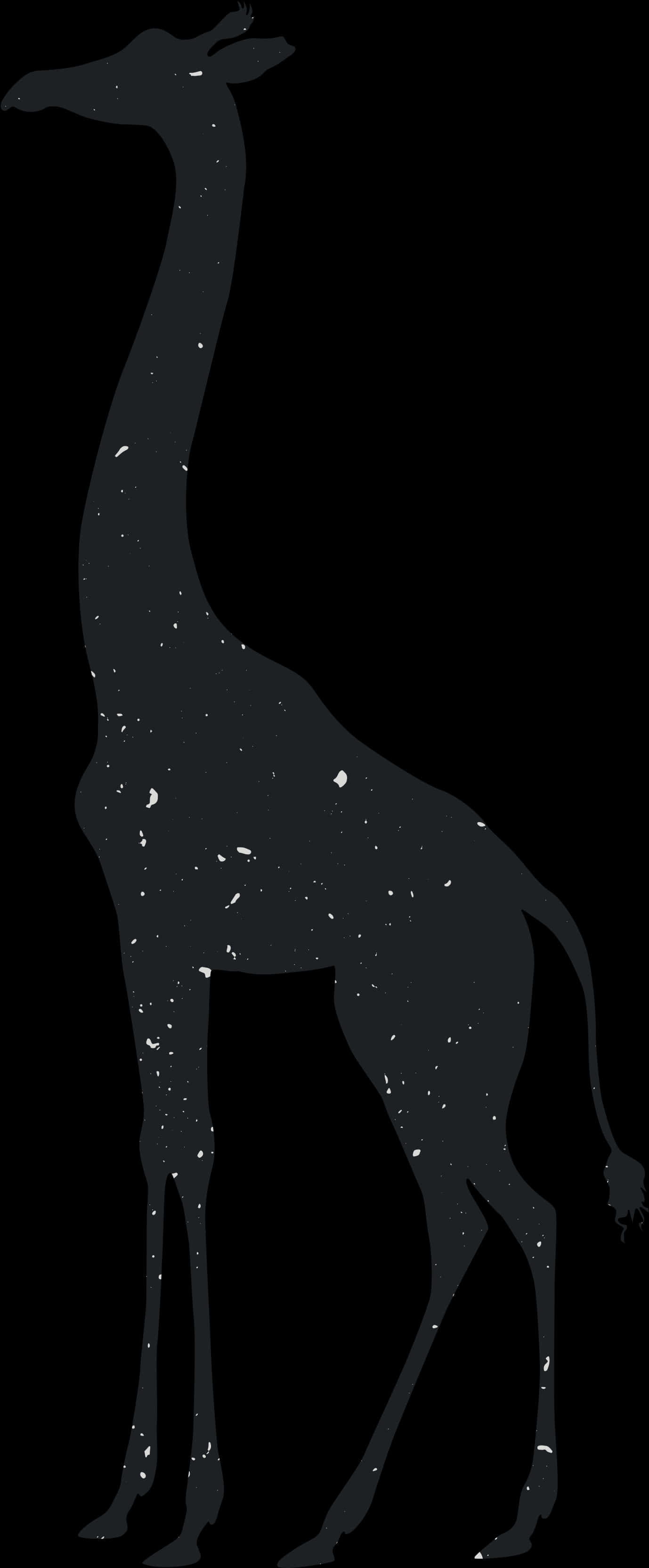 Silhouetteof Giraffe Standing PNG