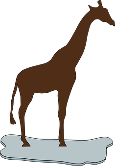Silhouetteof Giraffe Standing PNG