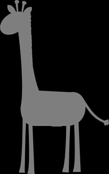 Silhouetteof Giraffe Standing PNG