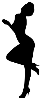 Silhouetteof Girl Dancing PNG