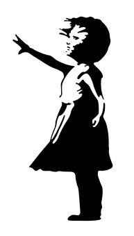 Silhouetteof Girl Reaching Out PNG