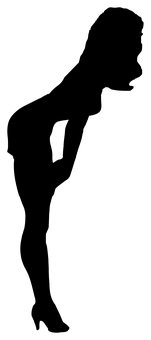 Silhouetteof Girl Standing PNG